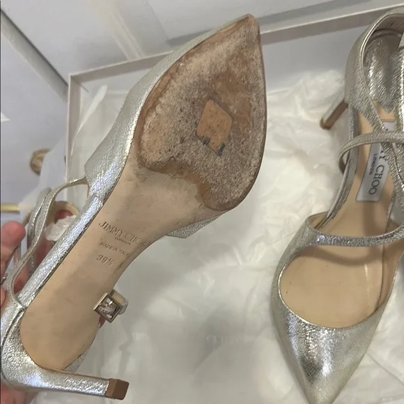 Jimmy Choo Silver Stiletto Heels - Picture 5 of 5